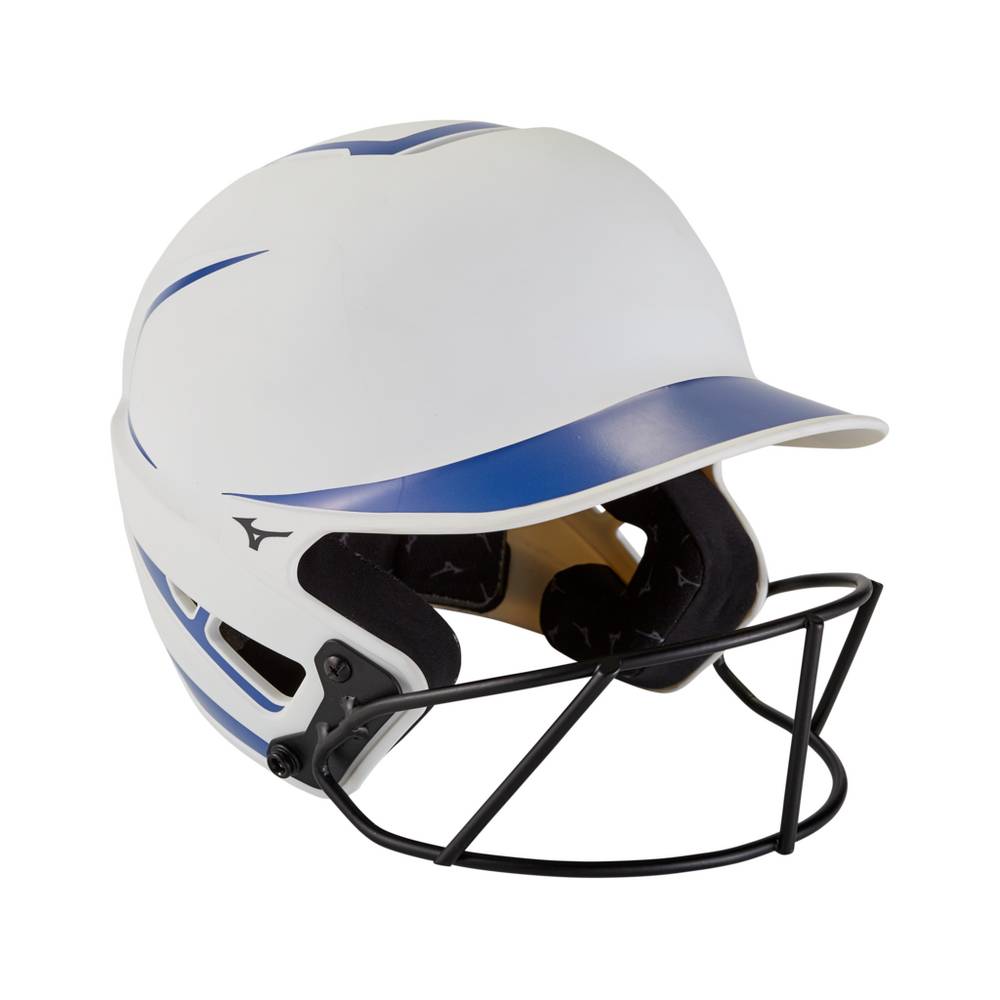 Casco Mizuno F6 Fastpitch Softball Batting Mujer Blancas/Azul Real Baratas FAEL-97413